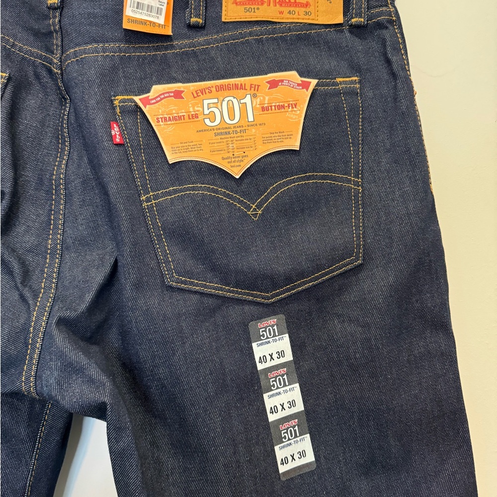 Levi's 501 Original Shrink to Fit Jeans Blue Button Fly - Picture 4 of 12